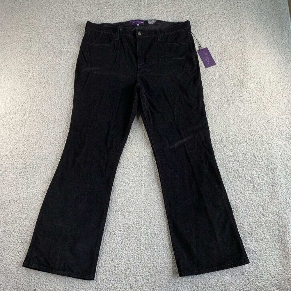 NWT NYDJ Pants Womens Plus 20W Black Corduroy Boot Wide Leg Lift‎ Tuck Slimming